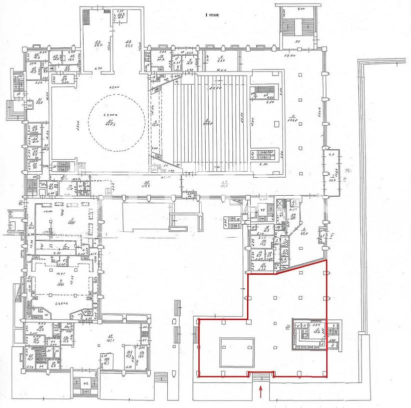 Планировка офиса 537.5 м², 1 этаж, Административное здание «Мельникова ул., 7, стр. 1, 2»